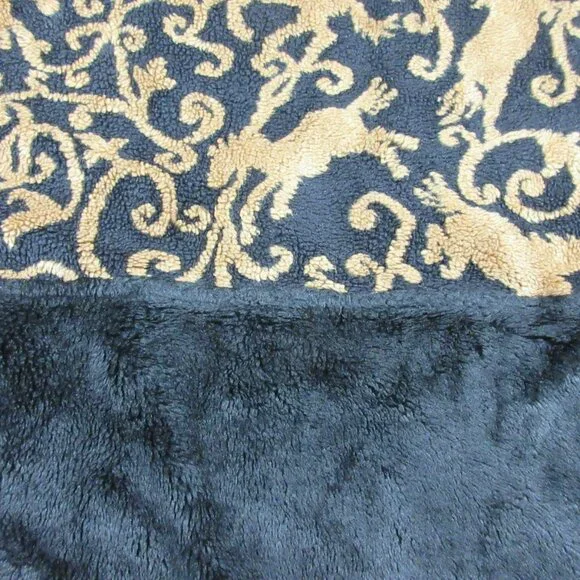 KERRITS womens brown black Equestrian 1/2 zip horse pattern fleece sweater XL - Picture 9 of 9